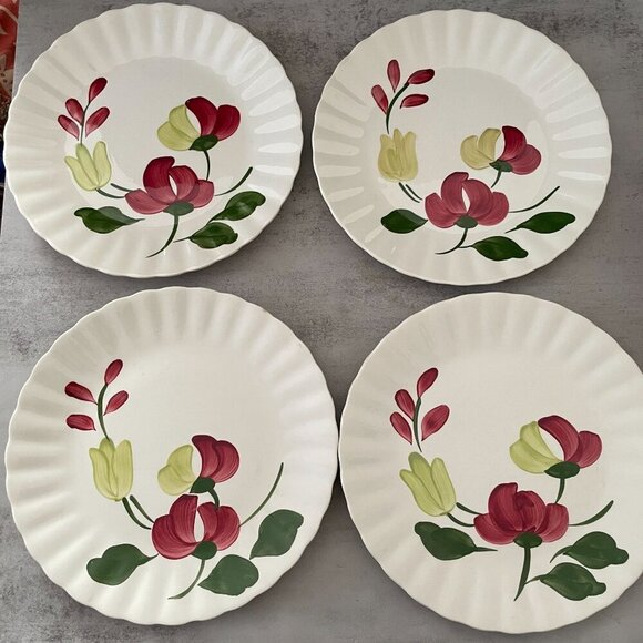 Vintage Blue Ridge Southern Potteries Chatham Dinner Plates 9.5" Set of Four USA - Picture 2 of 7